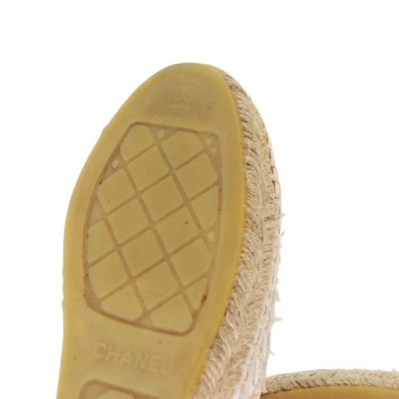 Chanel Espadrille 38 Tweed Patent Leather Cap Toe Flats CC-S0207P-C041 - Picture 10 of 10